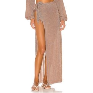 Lovers and Friends Nayelli Wrap Skirt in Gold - Size S